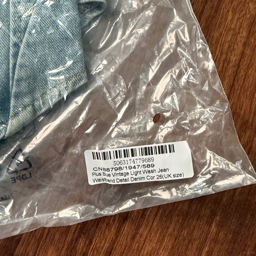 NWT PRETTYLITTLETHING Plus Blue Vintage Light Wash Jean
Walstband Detail Denim - Picture 2 of 5